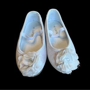 Carter's White Dress Shoes with Floral Embellishments